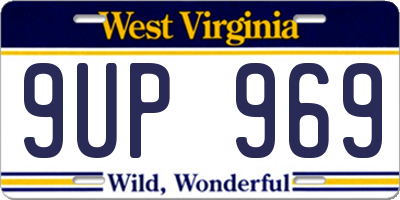 WV license plate 9UP969