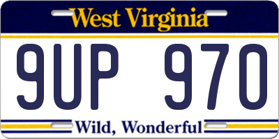 WV license plate 9UP970