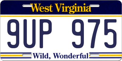 WV license plate 9UP975