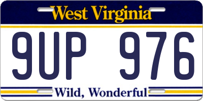 WV license plate 9UP976