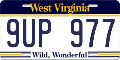 WV license plate 9UP977