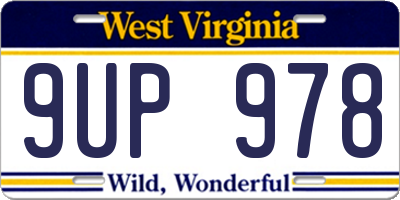 WV license plate 9UP978
