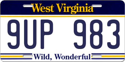 WV license plate 9UP983