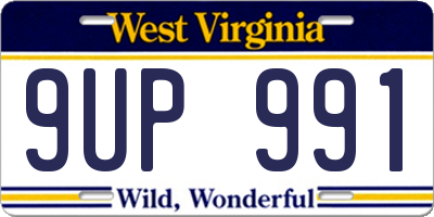 WV license plate 9UP991