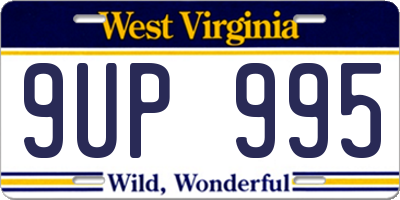 WV license plate 9UP995
