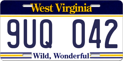 WV license plate 9UQ042