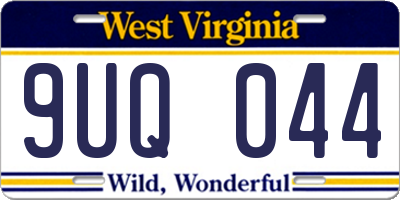 WV license plate 9UQ044