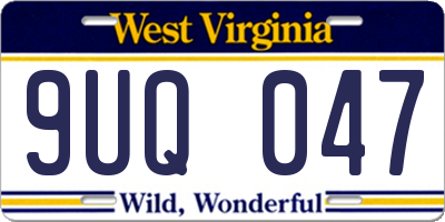 WV license plate 9UQ047