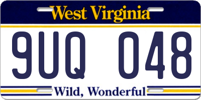 WV license plate 9UQ048