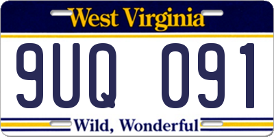 WV license plate 9UQ091