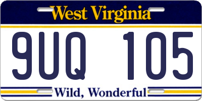 WV license plate 9UQ105