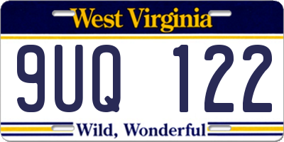 WV license plate 9UQ122