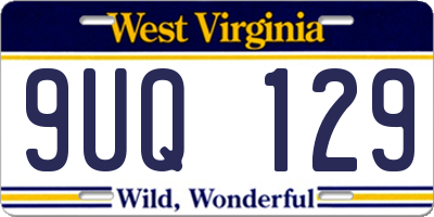 WV license plate 9UQ129
