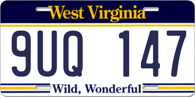 WV license plate 9UQ147