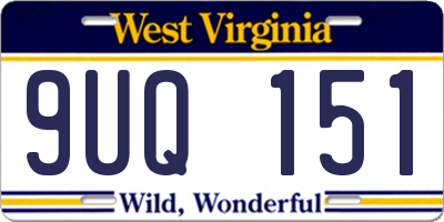 WV license plate 9UQ151