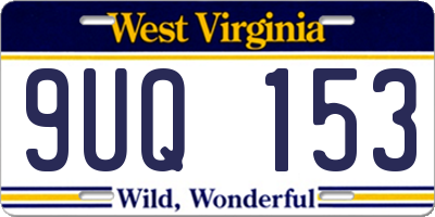 WV license plate 9UQ153
