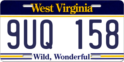 WV license plate 9UQ158