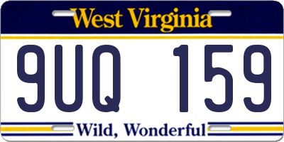 WV license plate 9UQ159