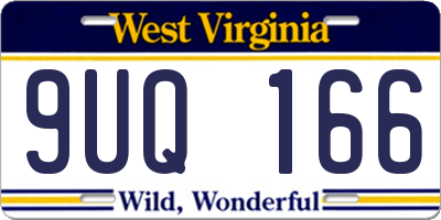 WV license plate 9UQ166