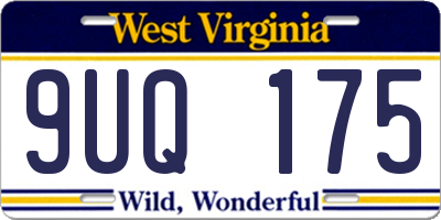 WV license plate 9UQ175