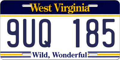 WV license plate 9UQ185