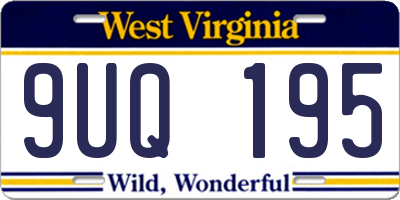 WV license plate 9UQ195
