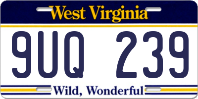 WV license plate 9UQ239