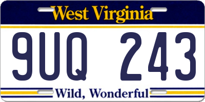 WV license plate 9UQ243
