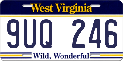 WV license plate 9UQ246