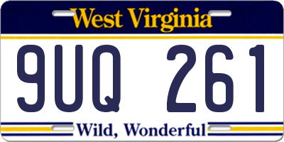 WV license plate 9UQ261