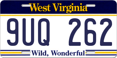 WV license plate 9UQ262