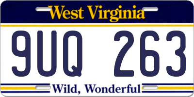 WV license plate 9UQ263