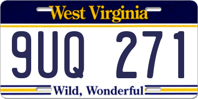 WV license plate 9UQ271