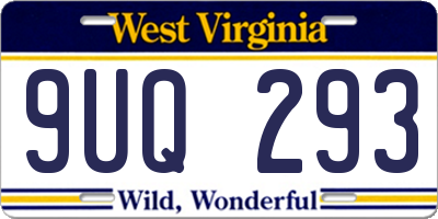 WV license plate 9UQ293