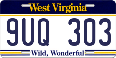 WV license plate 9UQ303