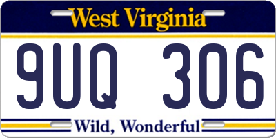 WV license plate 9UQ306