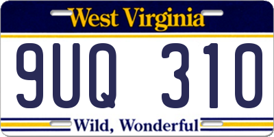 WV license plate 9UQ310