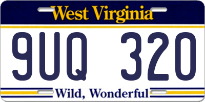 WV license plate 9UQ320