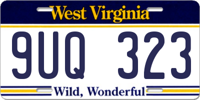 WV license plate 9UQ323