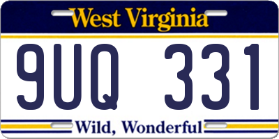 WV license plate 9UQ331