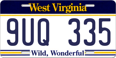 WV license plate 9UQ335