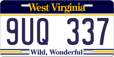 WV license plate 9UQ337