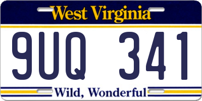 WV license plate 9UQ341