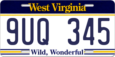 WV license plate 9UQ345