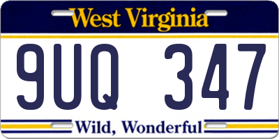 WV license plate 9UQ347