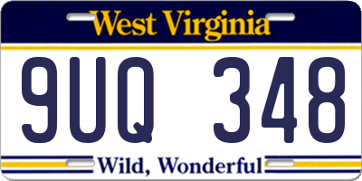 WV license plate 9UQ348