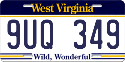 WV license plate 9UQ349