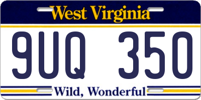 WV license plate 9UQ350