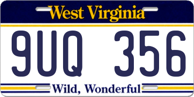 WV license plate 9UQ356