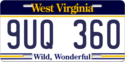 WV license plate 9UQ360